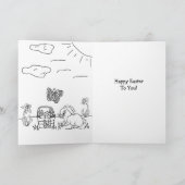 ハッピーイースターパーソナライズされた写真イースターバニー カード (内部)