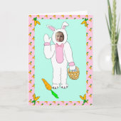 ハッピーイースターパーソナライズされた写真イースターバニー カード (正面)