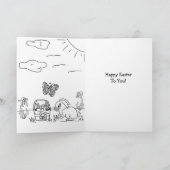 ハッピーイースターパーソナライズされた写真イースターバニー カード (内部)