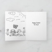 ハッピーイースターパーソナライズされた写真イースターバニー カード (内部)