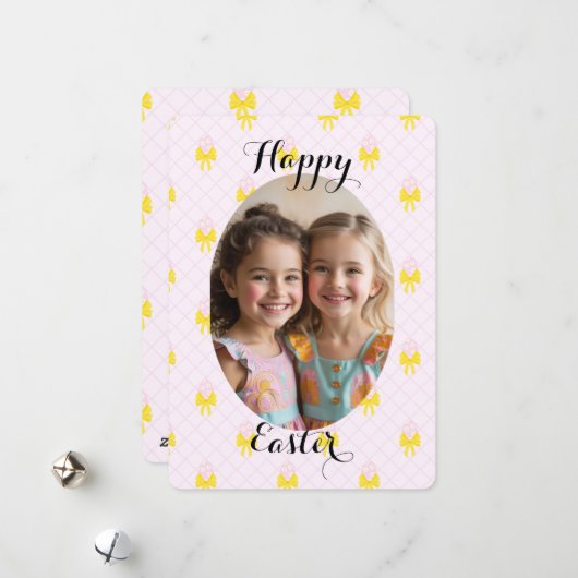 ハッピーイースターパーソナライズされた写真 シーズンカード (正面/裏面インサイチュ)