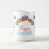ハッピーイースターパーソナライズされた名 コーヒーマグカップ (中央)