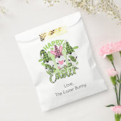 ハッピーイースターパーソナライズされた格言ピンクグリーン フェイバーバッグ (封をした状態)