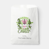 ハッピーイースターパーソナライズされた格言ピンクグリーン フェイバーバッグ (正面)