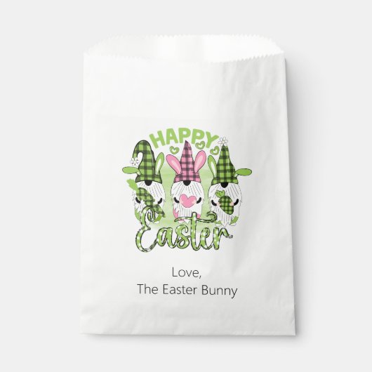 ハッピーイースターパーソナライズされた格言ピンクグリーン フェイバーバッグ (正面)