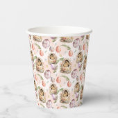 ハッピーイースターパーティーバニーお祝いピンク 紙コップ (裏面)