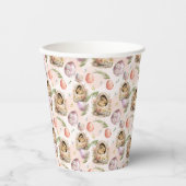 ハッピーイースターパーティーバニーお祝いピンク 紙コップ (正面)