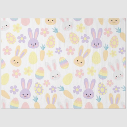 ハッピーイースターパープルウサギ 薄葉紙 (正面)