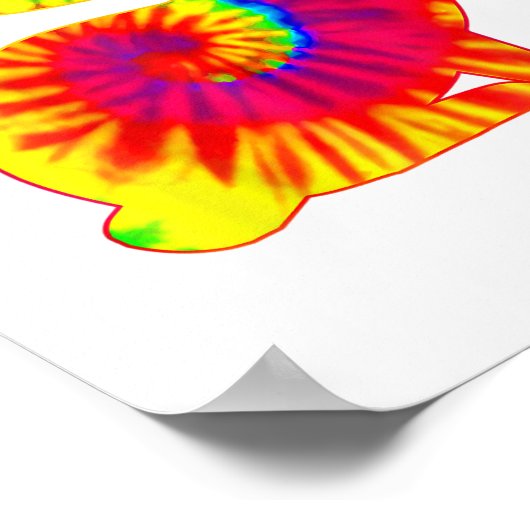 ハッピーイースターヒッパイバニーラビット絞り染め ポスター (角)