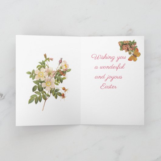 ハッピーイースタービクトリアンハト卵グリーティングカード シーズンカード (内部)