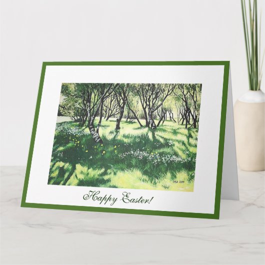 ハッピーイースタービューティフルアイスランドレイキャビクパークアート カード (正面)