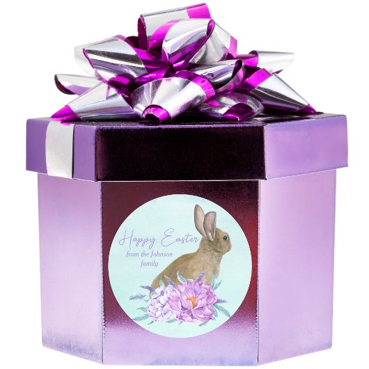 ハッピーイースタービューティフルパステルバニーカスタムパーティー ラウンドシール