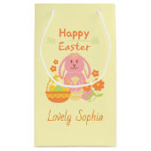 ハッピーイースターピンクウサギ スモールペーパーバッグ (裏面)