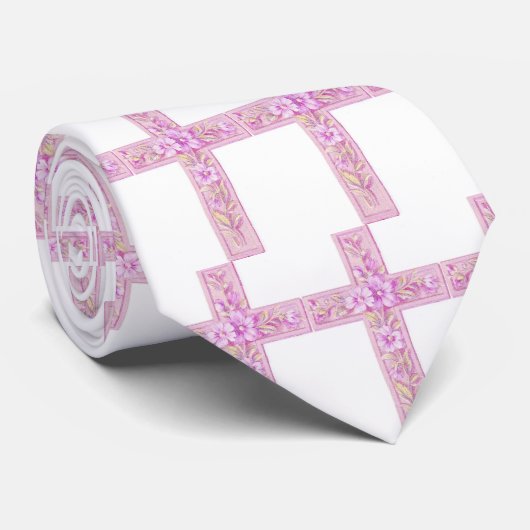 ハッピーイースターピンククロスウィズリリー ネクタイ (ロール)