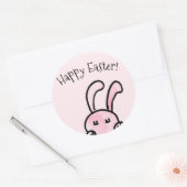 ハッピーイースターピンクステッカー ラウンドシール (封筒)