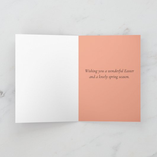 ハッピーイースターピンクチューリップダッフォディルウォーター色 カード (内部)