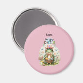 ハッピーイースターピンクハットフロッグと閏年 マグネット (正面/裏面)