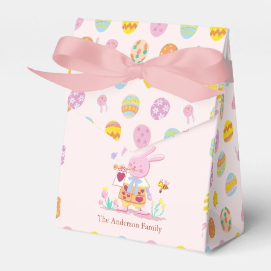 ハッピーイースターピンクバニーガーデンエッグ狩りピンク フェイバーボックス (正面サイド)