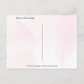 ハッピーイースターピンクフラミンゴバニー耳と卵 ポストカード (裏面)