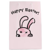 ハッピーイースターピンク抱き枕 ミディアムペーパーバッグ (正面)