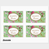 ハッピーイースターピンク 長方形シール (シート)