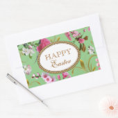 ハッピーイースターピンク 長方形シール (封筒)