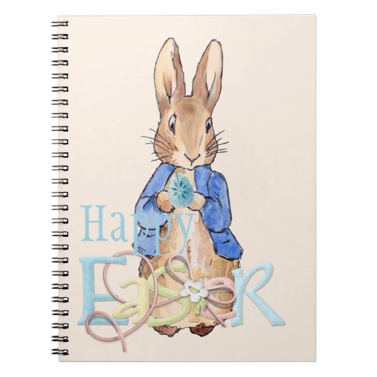 ハッピーイースターピーターザイースターバニーウサギ ノートブック (正面)