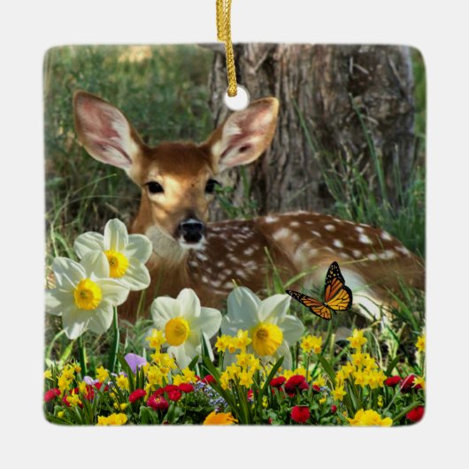 ハッピーイースターファウンディアインフラワーガーデンホリデイ セラミックオーナメント (正面)