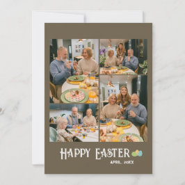 ハッピーイースターファミリー4フォトホリデーカード シーズンカード