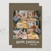 ハッピーイースターファミリー4フォトホリデーカード シーズンカード (正面/裏面)