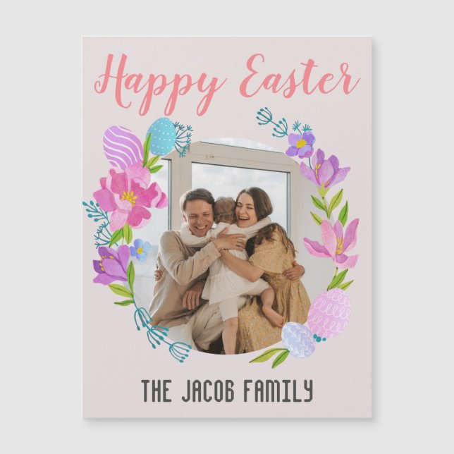 ハッピーイースターファミリー，イースターバニー家族1枚の写真 (正面)