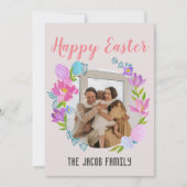 ハッピーイースターファミリー,イースターバニー家族1枚の写真 シーズンカード (正面)