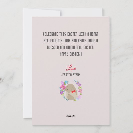 ハッピーイースターファミリー,イースターバニー家族1枚の写真 シーズンカード (裏面)