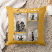 ハッピーイースターファミリー、イースター4枚の写真コラージュ クッション (ブランケット)