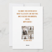 ハッピーイースターファミリー、イースター4枚の写真コラージュ シーズンカード (裏面)