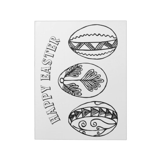 ハッピーイースターファンシーイースターエッグカラーリングページ ノートパッド (回転)