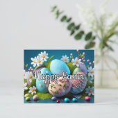 ハッピーイースターフェスティバル装飾卵 ポストカード (スタンド正面)