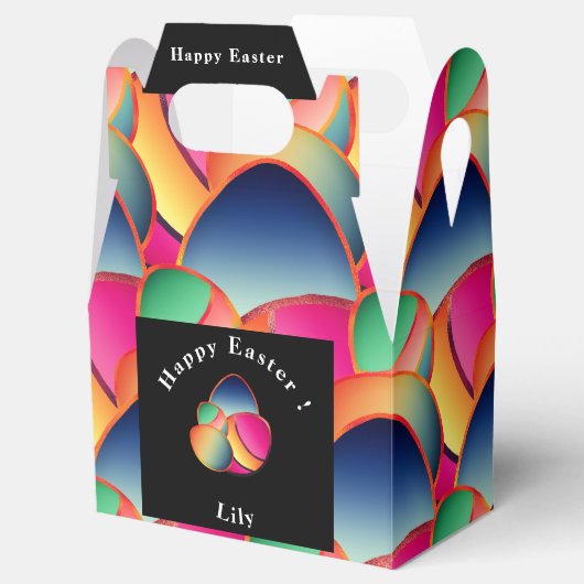 ハッピーイースターフォイルカラフルグラデーション4イースターエッグ フェイバーボックス (オープン)