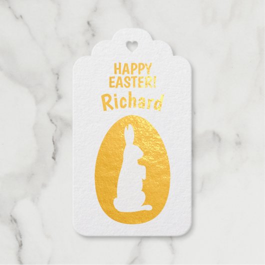 ハッピーイースターフォイルギフトラベル ギフトタグ (正面)