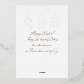 ハッピーイースターフォイルラグジュアリースタイリッシュデコレーション 箔招待状 (裏面)