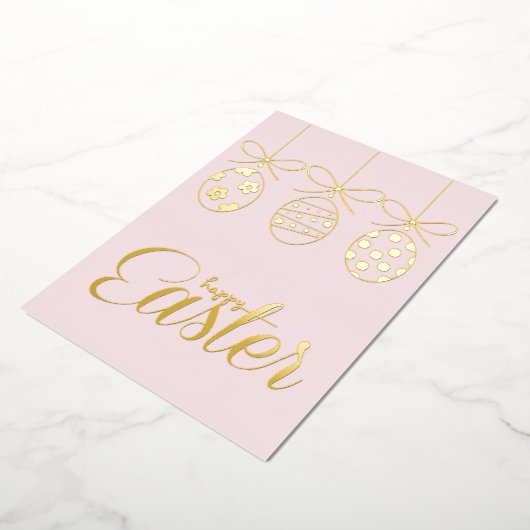 ハッピーイースターフォイルラグジュアリースタイリッシュデコレーション 箔招待状 (回転した状態)
