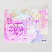 ハッピーイースターフォトフレーム牡丹花 ポストカード (裏面)