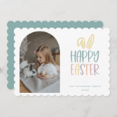 ハッピーイースターフォトホリデーカード シーズンカード (正面/裏面)