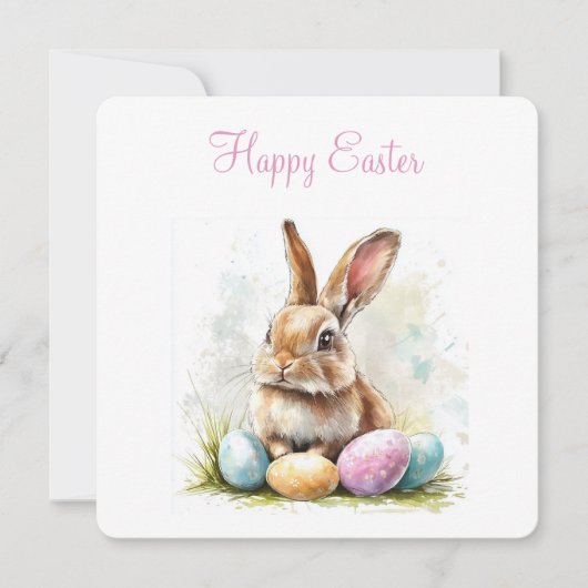 ハッピーイースターフラットホリデーカード シーズンカード (正面)