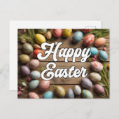 ハッピーイースターフラワーズコラージュ ポストカード (正面/裏面)