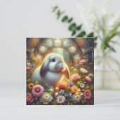 ハッピーイースターフラワーズバニーアールヌーボーイースター シーズンカード (スタンド正面)