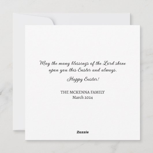 ハッピーイースターフラワーズバニーアールヌーボーイースター シーズンカード (裏面)