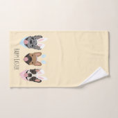 ハッピーイースターフランスのブルドッグ バスタオルセット (ハンドタオル)