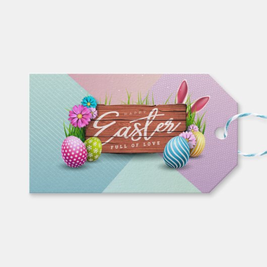 ハッピーイースターフルオブラブ ギフトタグ (正面(横))