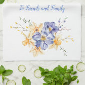 ハッピーイースターフレンズFamilyCrocusとDaffodils キッチンタオル (折り畳み)